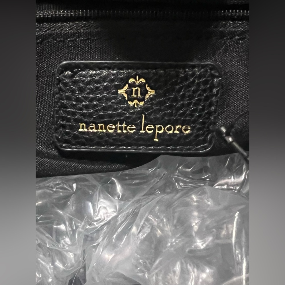 NEW Nanette Lepore Vegan Leather Handbag Satchel Crossbody Bag Purse Scarf Tie - Picture 13 of 14